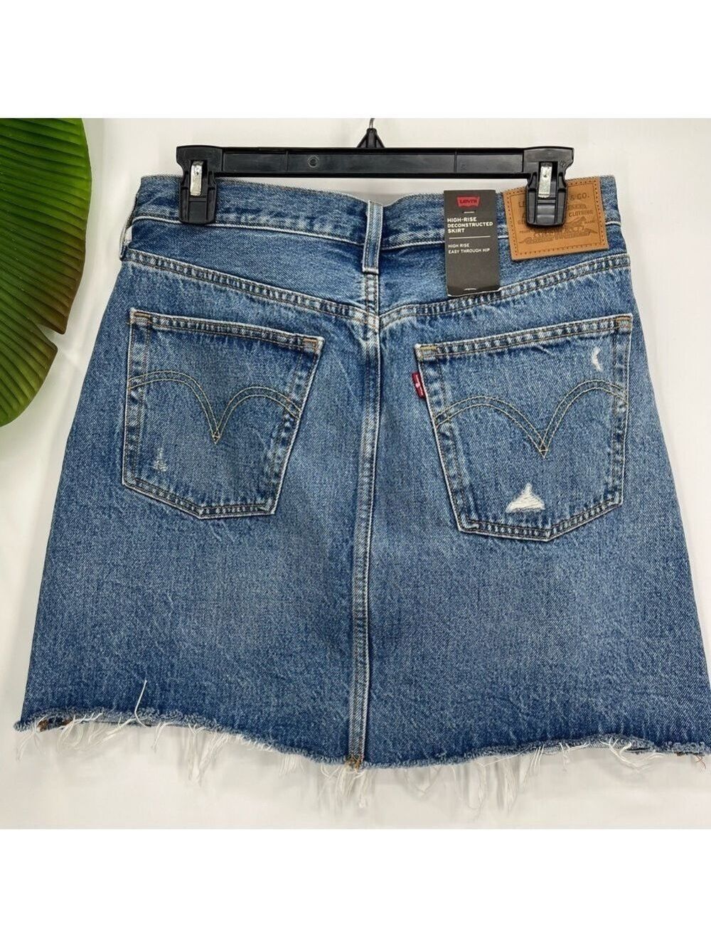 Levi's Blue High-Rise Deconstructed Skirt